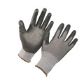 Gloves Work White Polyester Black PU Coated Safety